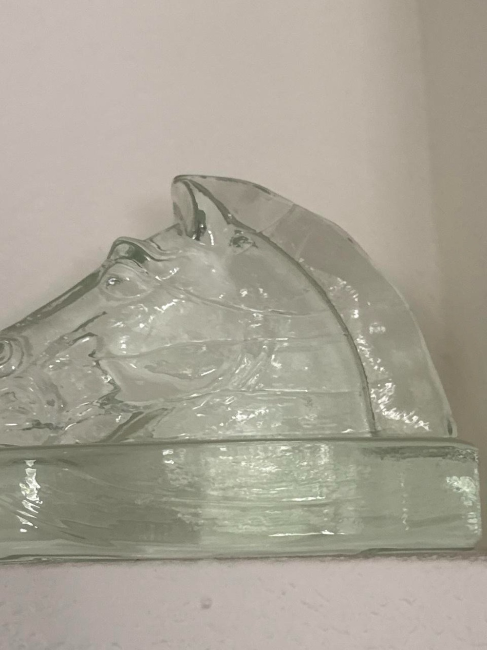 Glass Horse Head Decorative Sculpture - Clear